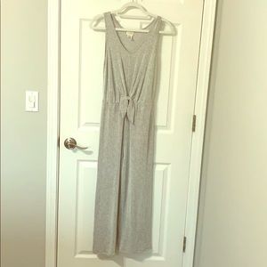 Light grey and white striped romper